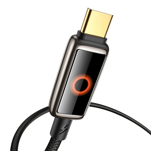 USB-C til USB-C-kabel 1,2 m, 100 W PD hurtiglading, nylonflettet, for bærbar PC og telefon