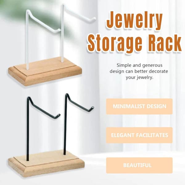 Jernøreringe Display Rack Smykkeholder Hængende Nøglering Armbånd Hylde Sort