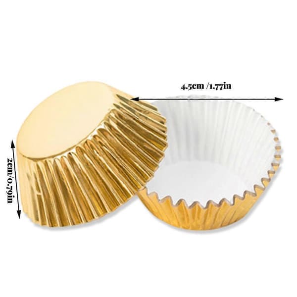 100 stk. Cupcake Papirforme Non-Stick Muffins Bageforme Til Hjemmekøkken Bageudstyr gold