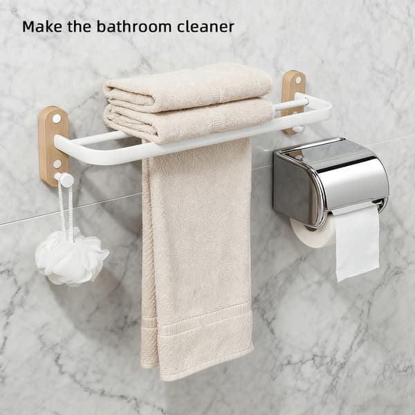 Badeværelses håndklædeholder pladsbesparende holdbart materiale til toilet badeværelse opbevaring sort
