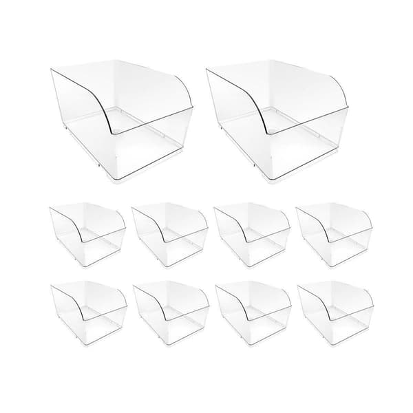 10 st Klar Plast Förvaringslåda Set Matvaruaffär Display Organizer Behållare S