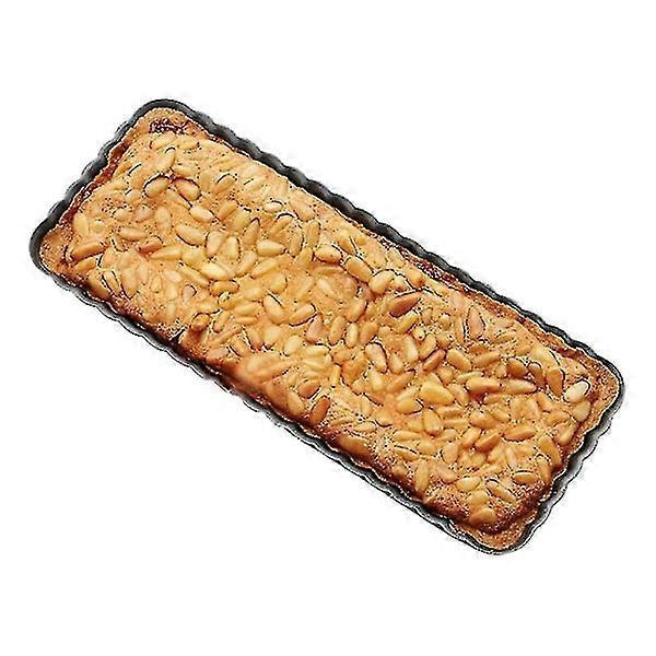 14-tommers rektangulær riflet paiform, non-stick kake- og quicheform