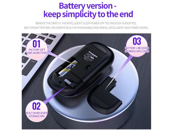 Bluetooth-mus, genopladelig trådløs mus til Macbook Pro/Macbook Air, trådløs Bluetooth-mus til bærbar computer/PC/Mac/iPad Pro/computer
