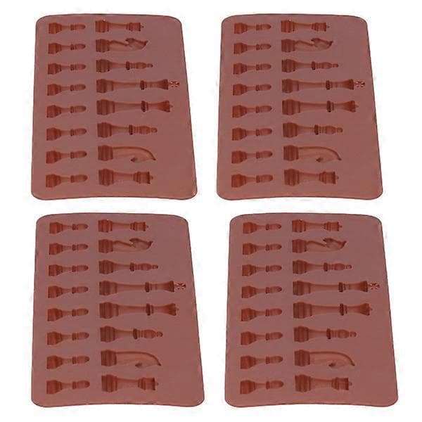 4 STK Sjakk Silikonform for Sjokoladebaking