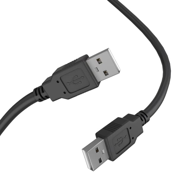 USB 2.0 A til A-kabel 3m, hann til hann dataoverføringskabel for bærbar PC, harddisk, svart