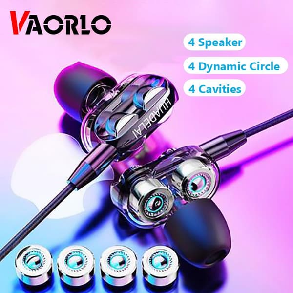 VAORLO Dual Driver -kuulokkeet mikrofonilla Black
