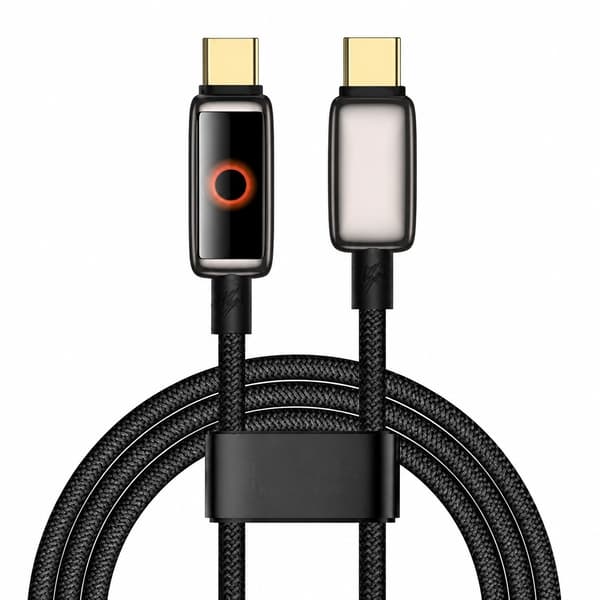 USB-C til USB-C-kabel 1,2 m, 100 W PD hurtiglading, nylonflettet, for bærbar PC og telefon