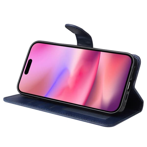 iPhone 16 PU læderpung etui - Flere farver Blue