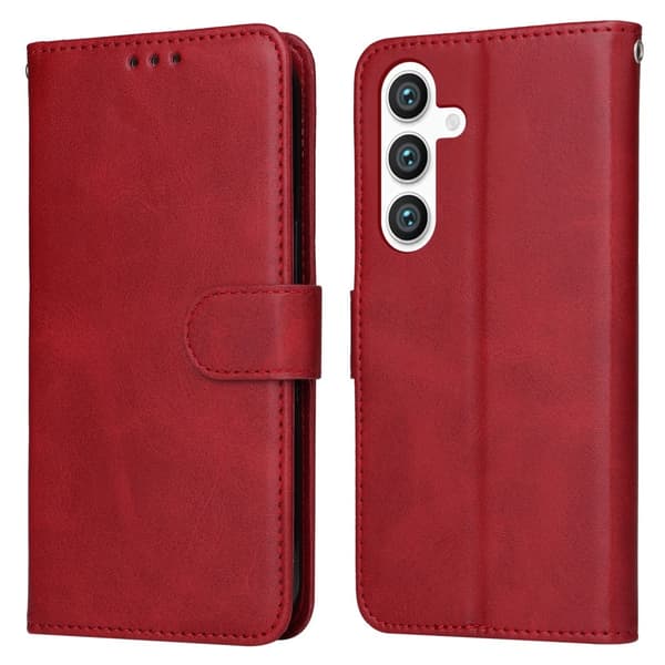 Samsung S25 PU læderpung etui - Flere farver RED rode