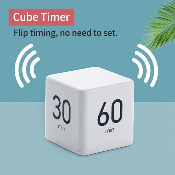 Bærbar terningtimer Digital køkkentimer nedtællingsalarm 15-20-30-60 minutter flip-timing
