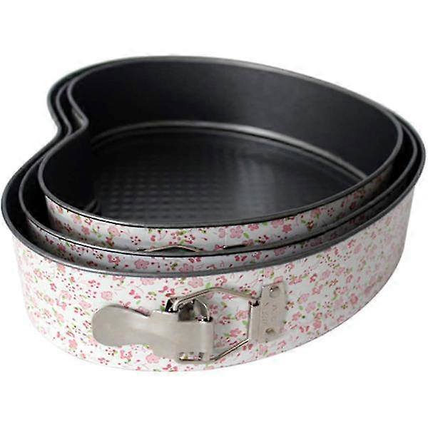 3-delt hjerteformet springformsett, non-stick, for ostekake og baking