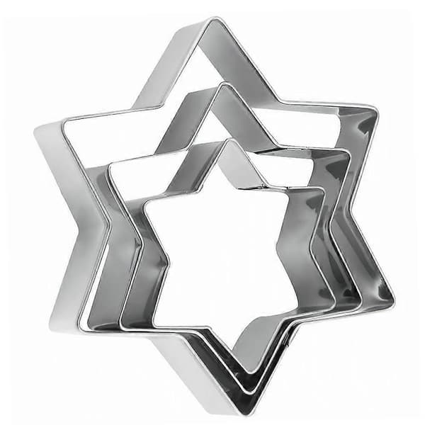Kjeksform Kakestøpeform Rustfritt Stål Grønnsaksfrukt Kjeksutstikker silver & 3pcs Star 4.5cm 6cm 7.5cm