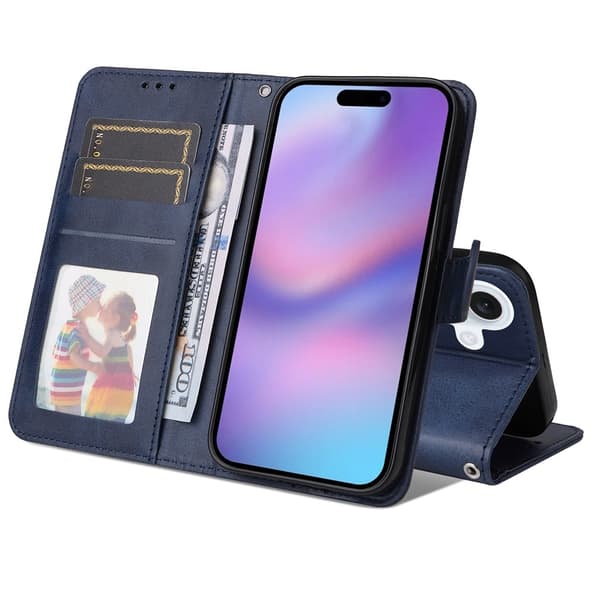 iPhone 17 PU Læder Pung Etui - Flere Farver Blue blue