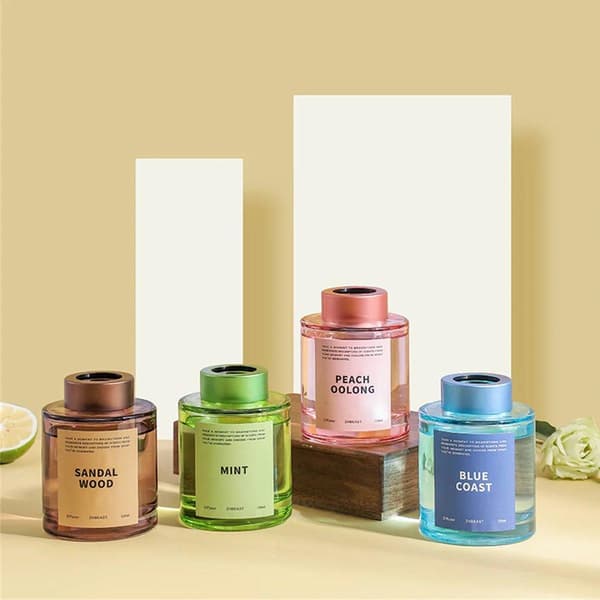 5X 120ml Flameless Rattan Aromaterapi Eterisk Olje Diffuser Sett Blå Kyst