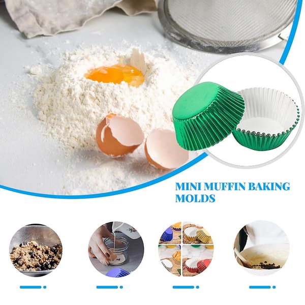 100 stk. Cupcake Papirforme Non-Stick Muffins Bageforme Til Hjemmekøkken Bageudstyr green