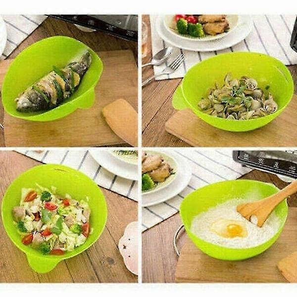2x Silikone Bageforme, Sammenfoldelige Skåle til Dampning af Fisk & Blandning