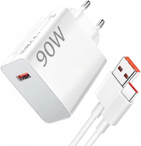 USB C -laturi 90W HyperCharge + 6A-kaapeli Xiaomi 13 Pro/12/11T Prolle, 2m, musta