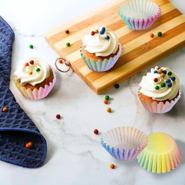 300 stk. Muffinsforme i gradientfarver Bageforme Muffinsbægre Sæt