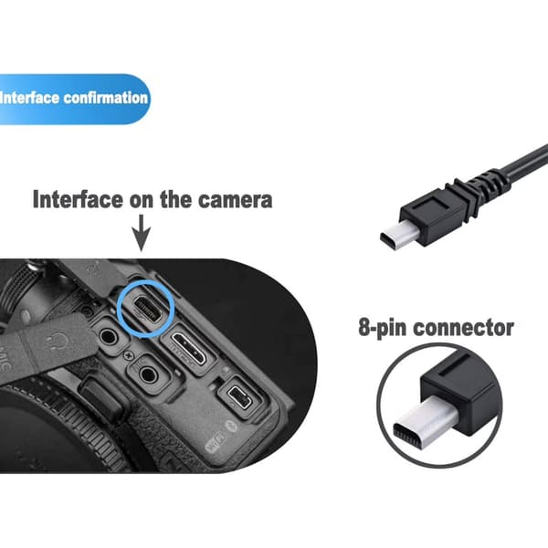 Mini 8-pin USB-kabel for Nikon Coolpix, UC-E6 dataoverføring og lading, 1,5 m, holdbar