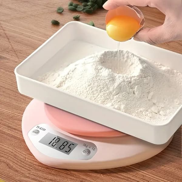 5 kg digital køkkenvægt, LCD-display, rustfrit stål