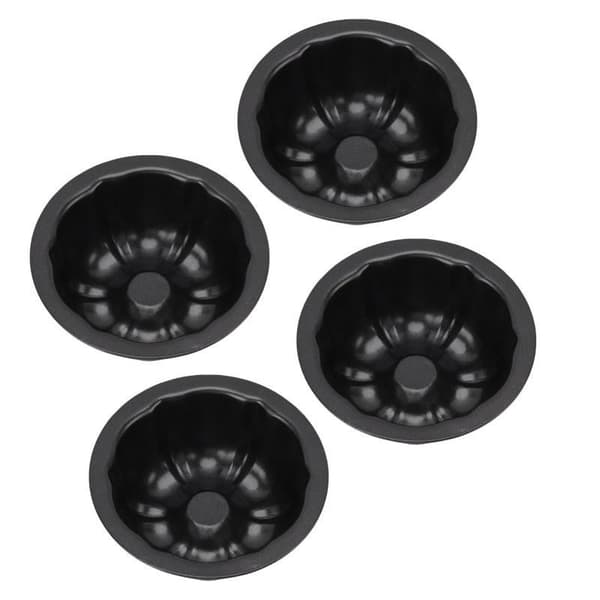 4 stk. mini flanform rund puddingbakst nonstick 4-tommers gresskarkakeformer for bakeri