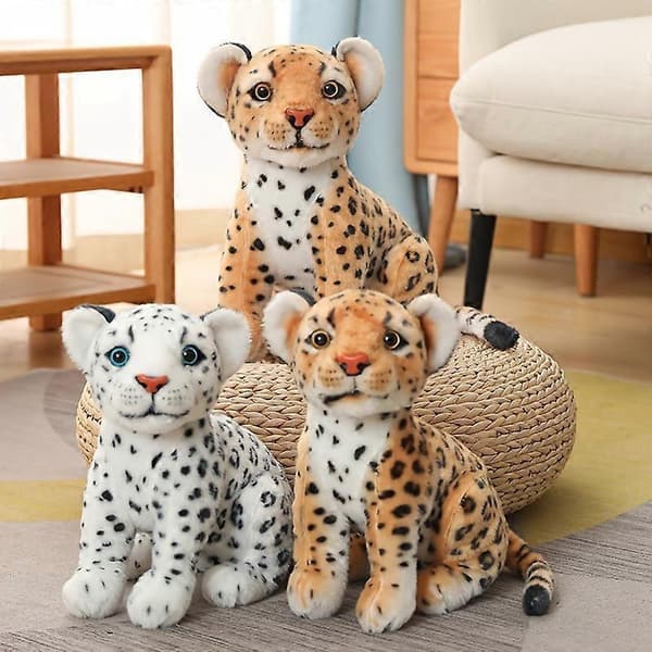 Simuleringsdjur plyschleksak docka lejon leopard tygdocka söt docka kudde barn flicka födelsedagspresent-leopard