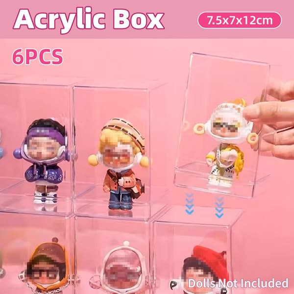 Blind Box -säilytyslaatikko, vitriini, nukketeline, pölytiivis, läpinäkyvä
