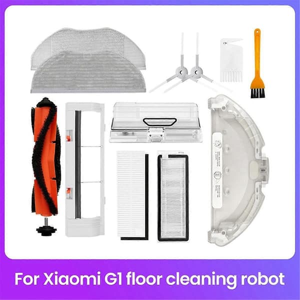 Til G1 Robotstøvsuger Tilbehørssæt - Hovedbørste, Sidebørste, Filter, Klud, Støvboks, Moppeholder