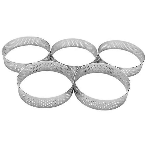 10-pack perforerade munkformar i rostfritt stål, 8 cm