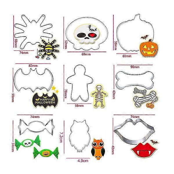 15 stk Halloween kakformer i rustfritt stål Bakeutstyr
