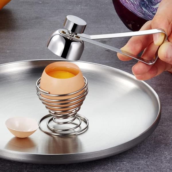 nuoshen Egg Topper, Eggeskallkutter i rustfritt stål Kjøkken Eggåpner Verktøy Egg Cracker Fjerner Eggeskallseparator for hardkokte og bløtkokte egg