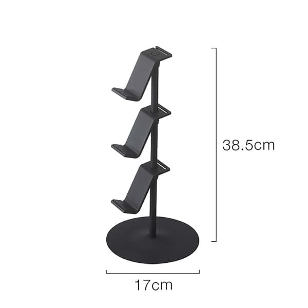 3-lags spilcontroller opbevaringsstativ hul hovedtelefon spil konsol controller holder stand arrangør til XBOX sort