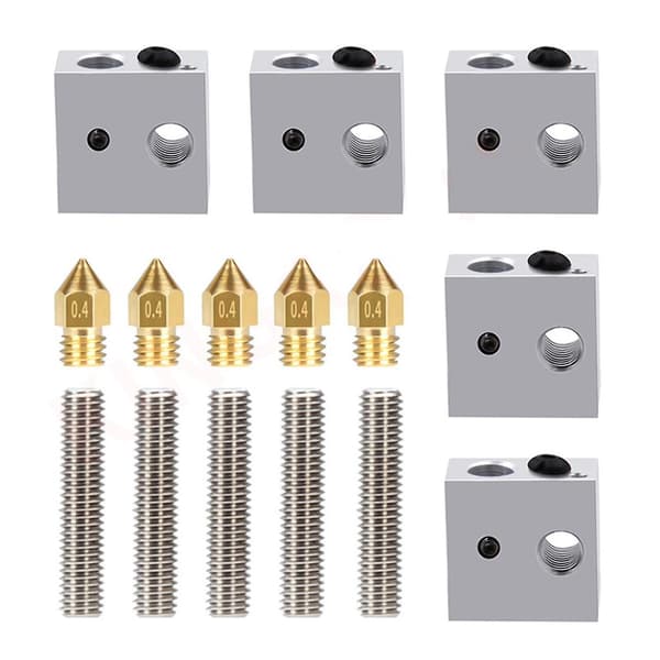 0,4 mm messingdyse printhoder 30 mm halsrør varmeblokk oppvarming Hotend-sett