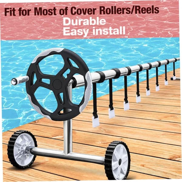 Pool Solar Cover Roller Tilbehørssæt Pool Rulledækken Sæt Soltæppe Tape Sæt til Overjordiske Pools 8 Stykker Sæt