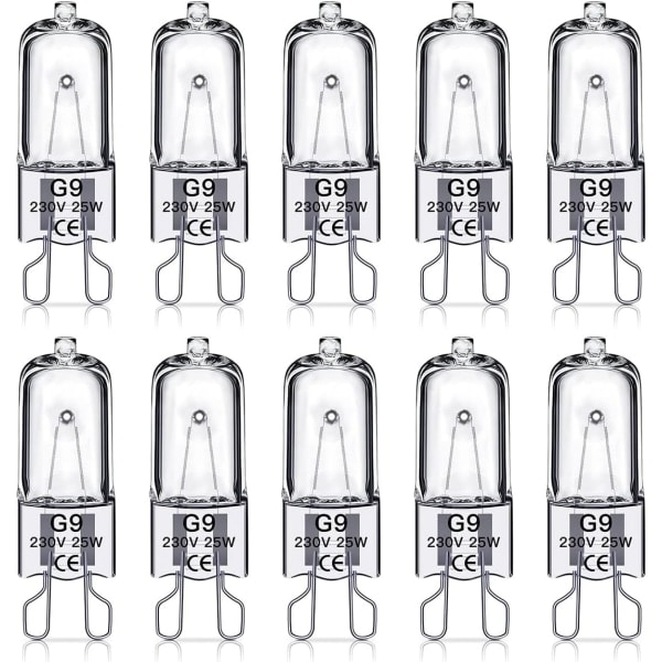 G9 halogenlamper, 230V, 10 stk. 25W