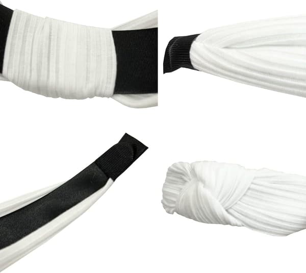 Sort Hårbånd 3 Styk Knyttede Hårbånd Bløde Elastiske Hårbånd Boho Hårbånd til Kvinder (Hvid, Sort, Rosa)