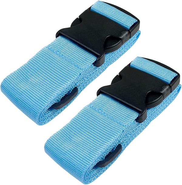 Kraftiga bagageremmar för resväskor, packremmar, resetillbehör, justerbar väskrem, 2-pack