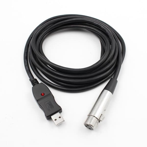 3m USB-stik til XLR-stik mikrofon USB mikrofonforbindelseskabel Ny [DB] sort