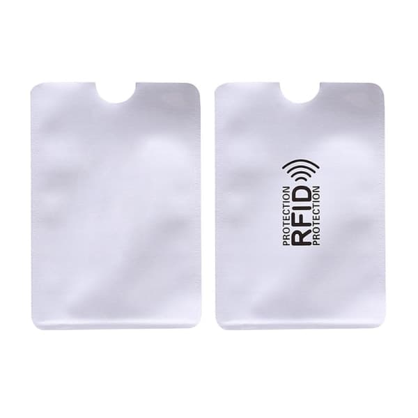 3-pakk RFID-tasku / RFID-suoja luottokorteille alumiinissa, hopea