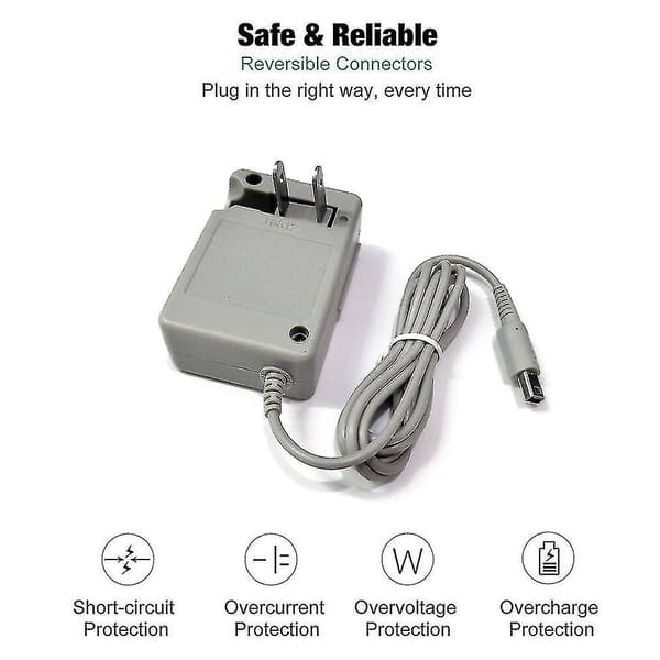 2ds/3ds/ndsi/3dsxl lader AC strømforsyningskabeladapter