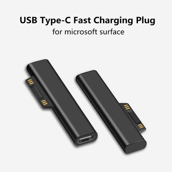 Usb C Pd Snabbladdningskontaktomvandlare för Microsoft Surface Pro 3 4 5 6 Go Usb Typ C Hona Adapterkontakt för Surface Book