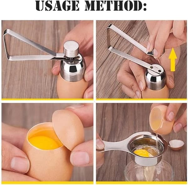 nuoshen Egg Topper, Eggeskallkutter i rustfritt stål Kjøkken Eggåpner Verktøy Egg Cracker Fjerner Eggeskallseparator for hardkokte og bløtkokte egg