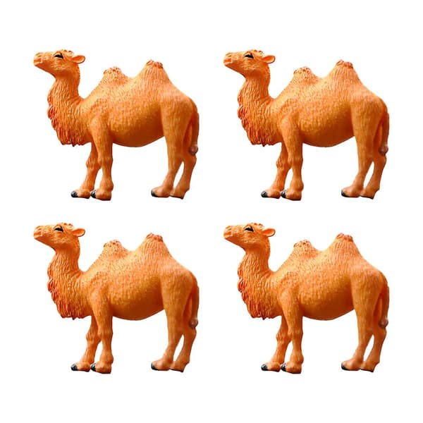 4st miniatyr kamelmodeller PVC kamelfigur djurmodell skrivbordsprydnader barnleksak