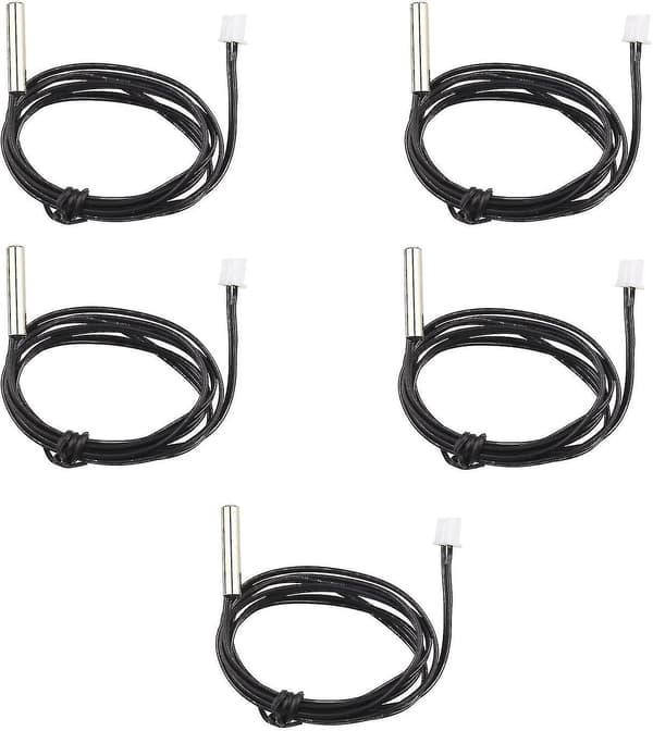 5-pak Vanntett Ntc 10k 1% 3950 Termistor Temperatursensor Sonde