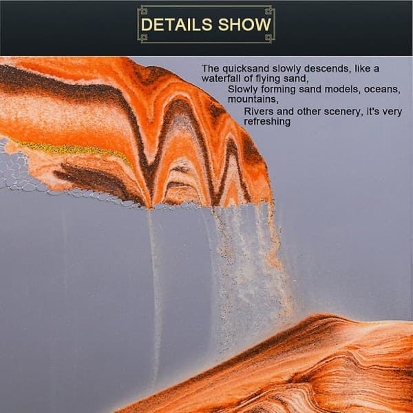 Flytende sandkunstbilde Timglas Deep Sea Sandscape Glas Kvikksand 3d Maleri