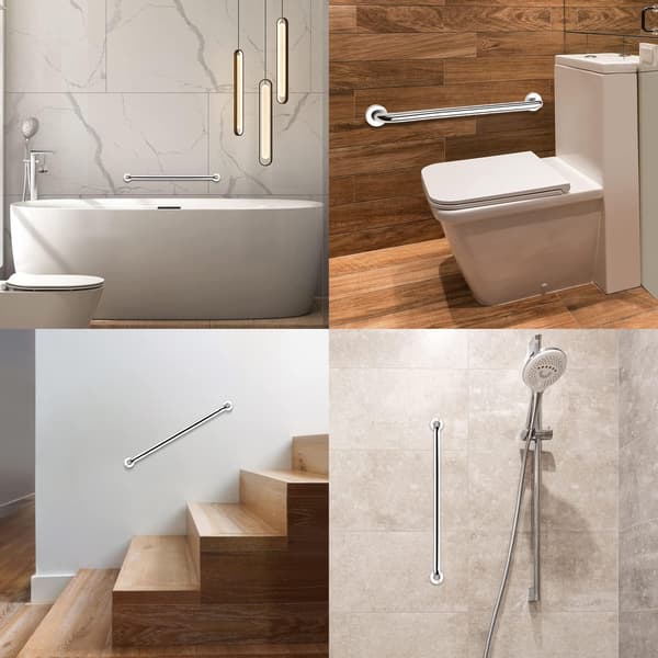 Badeværelse sikkerhedsgreb, rustfrit stål (2-pak) Brusegreb sikkerhedsgreb til badekar, bruser, toilet, 60 cm