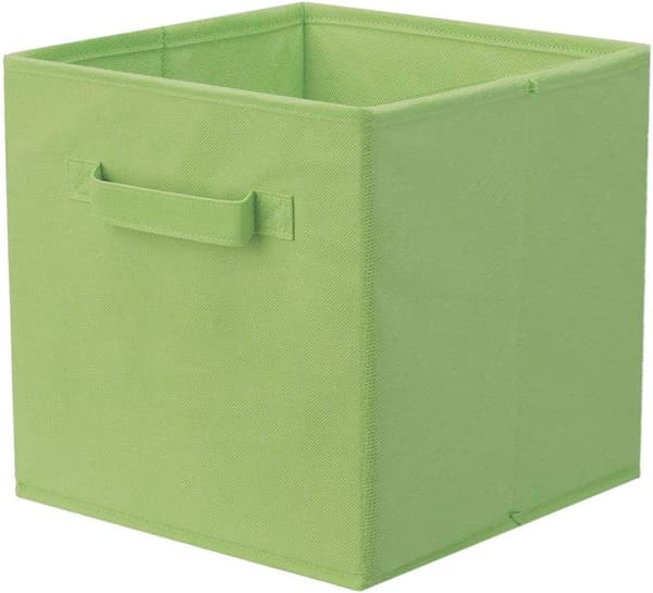 Förvaringslåda, 2-pack vikbar förvaringskub, förvaringslåda, tillverkad av tyg – grön