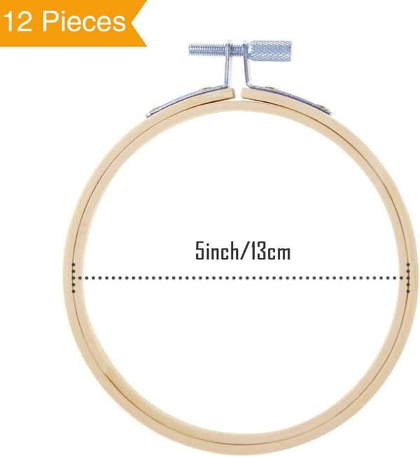 12 delar broderibågar set bulk bambu cirkel korsstygn båge för sömnad och dekoration