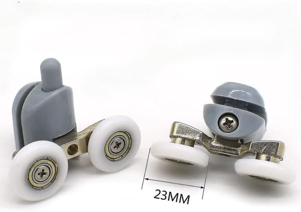8 Pak Dobbelt Brusedørsruller 23mm Diameter Badeværelsesreservedele
