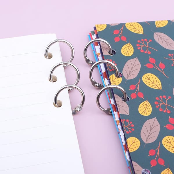 100 stk. ringbindsringe, løsbladede ringbindsringe, bogringe, metalbindringe til papirer, flashcards, indekskort, ringbind, kontor, skole, hjem